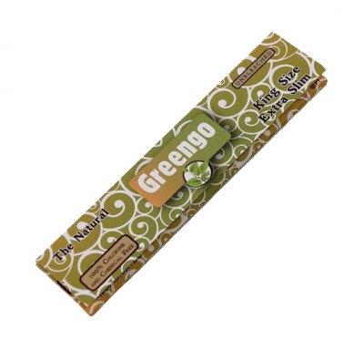 10 Heftchen Greengo King Size Extra Slim Papers, ungebleichte lange Blättchen
