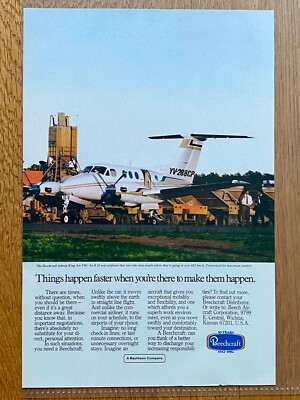 1982 Beechcraft JetProp King Air F90 Aircraft Vintage Ad Retro Werbung