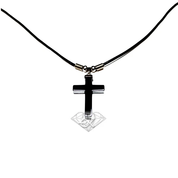 Elegante collar colgante cruz hematita negra Accents Kingdom para hombre Foto 3 de 4