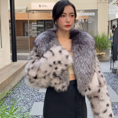 Winter Collar Womens Faux Fur Short Coat Cropped Outwear