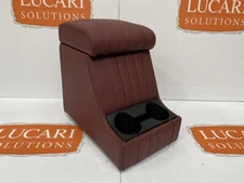 Burgundy fluted leather high arm rest cubby box Fits Land Rover Defender 90 110