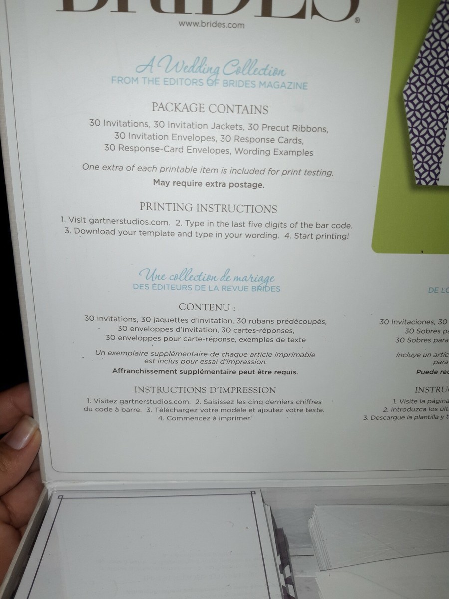 Brides Deluxe Invitation Kit 30 CT NIP Bride Magazine White