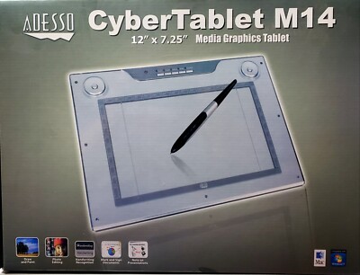 Adesso Cyber Media Graphics Tablet M14 12  x 7.25  Media Graphics Tablet