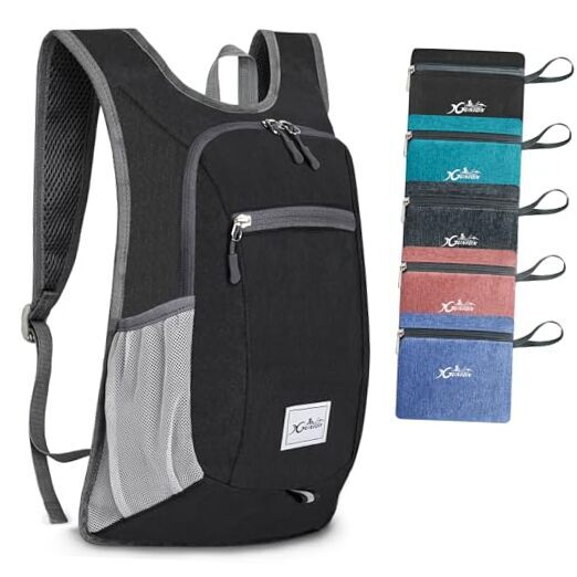 Hiking Backpack 10L Small Travel Backpack Lightweight Daypack Foldable Black