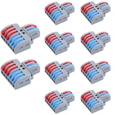 Electrical Wire Connectors Terminal Block 2 in 6 out Quick Connect AWG#28-12 ×10