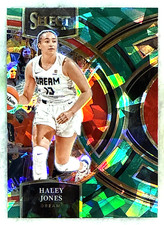 Haley Jones 2024 Panini Select WNBA Premier Green Cracked Ice Prizm #165 Dream
