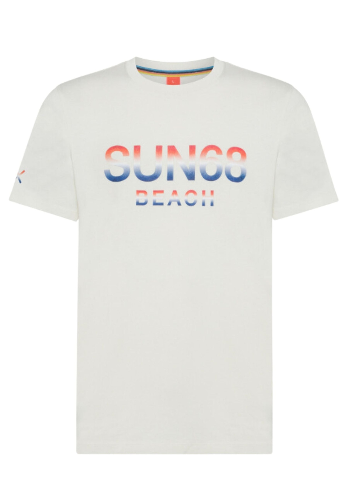 Пляжная футболка Sun68 с крупным логотипом Kurzarm Herren Baumwolle Wei 11690₽