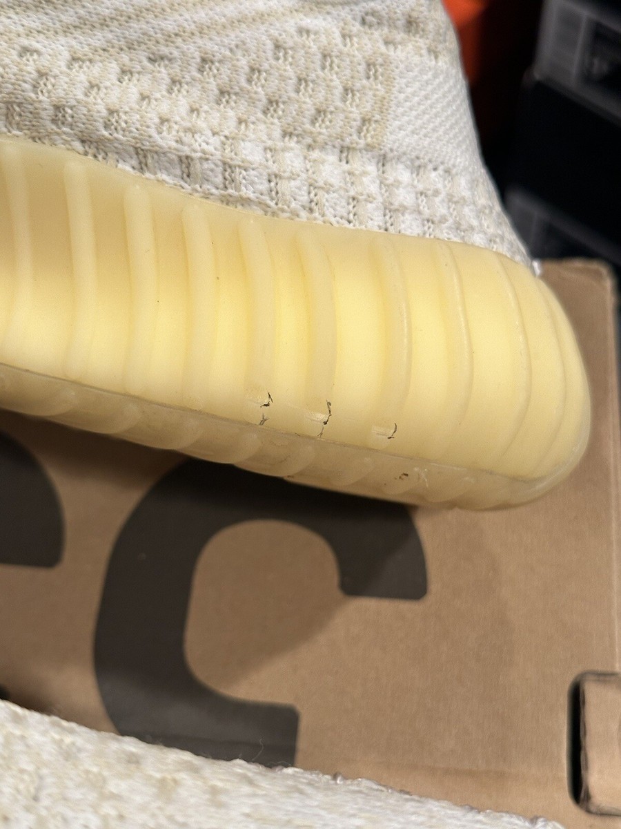 YEEZY ホワイト/イエロー ハイカットスニーカー Size 7 - Adidas Yeezy Boost 350 V2 Natural Yellow Sail White