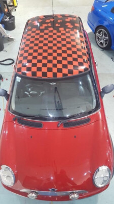 Mini Cooper Checkered Roof Sticker Kit - Decals For Cooper S, Customizable Flag Design