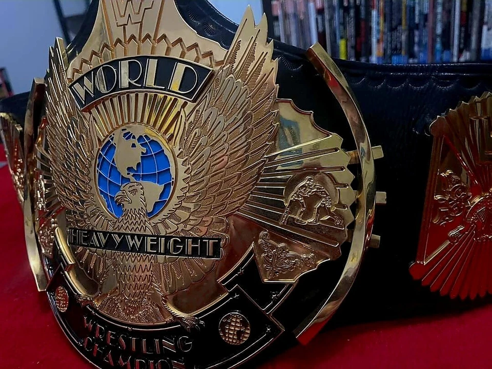 Nuevo Winged Eagle Championship Wrestling réplica cinturón título zinc 4MM tamaño adulto Foto 4 de 4