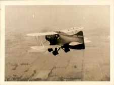 GA261 Approx 1930s Orig Underwood Photo NEW "GWINN AIRCAR" TWIN SEATER BIPLANE
