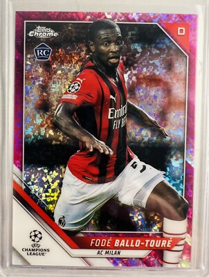 Fode Ballo-Toure 2021-22 Topps Chrome UEFA UCL Pink Diamond Refractor RC #/175