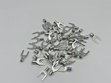 50 pcs  #10 16-14  AWG Gauge Non-Insulated Spade Fork Terminal Connector