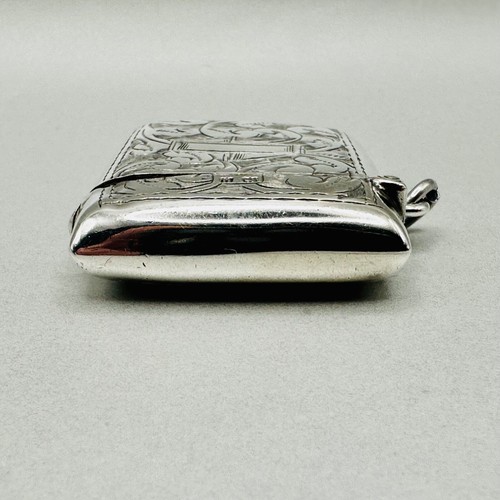 Antique Silver Vesta Case Birmingham 1919 W.J. Myatt & Co. Excellent Condition - Picture 7 of 8