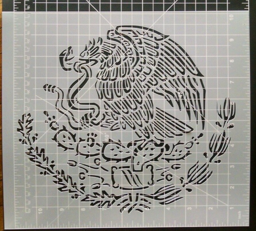 Stencils N Stuff Mexican Eagle Flag Stencil Template Paint Airbrush 11.5 stencils-n-stuff-mexican-eagle-flag-stencil-template-paint-airbrush-11-5-x-10-ebay