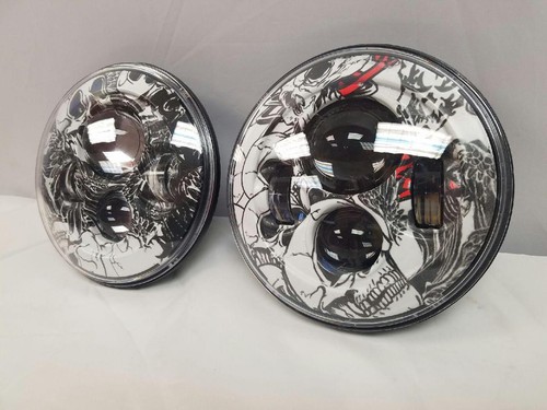 "DISEÑO DE CALAVERAS DE COLORES 7"" para faros LED SUZUKI SIERRA JEEP WRANGLER JK CJ TJ" - Imagen 3 de 4