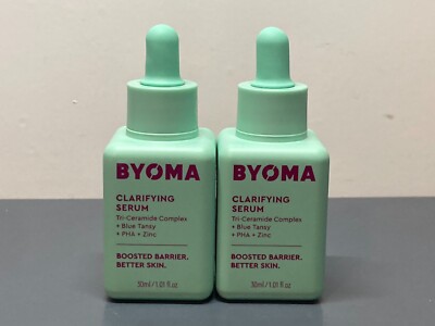 2x BYOMA Clarifying Acne Serum Tri-Ceramide Complex Blue Tansy PHA Zinc 1.01 oz