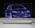 Mazda 3 MPS als AutoGravur auf LED LEUCHTSCHILD