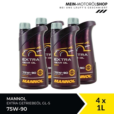 Mannol Extra Gear Oil Getriebeöl 75W-90 GL-4/GL-5 LS 4x1 Liter = 4 Liter