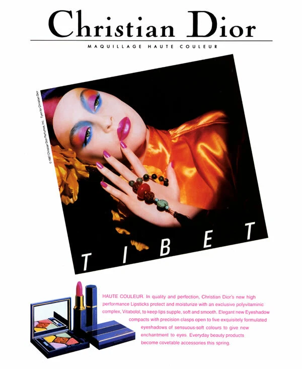 1987 Dior Tibet Tyen maquillage haute couleur maquillage 1 page MAGAZINE AD