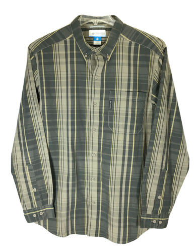 Columbia Shirt Men's L Cotton Multicolor Plaid Long Sleeve Button Down