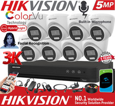 HIKVISION COLOURVU 5MP CCTV SYSTEM AUDIO MIC DVR CAMERAS SECURITY IR NIGHT KIT
