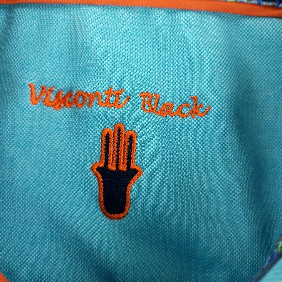 Camisa Polo Visconti Negra Para Hombres Azul Mediana Negocios Informal Oficina Viaje Preppy Foto 3 de 4