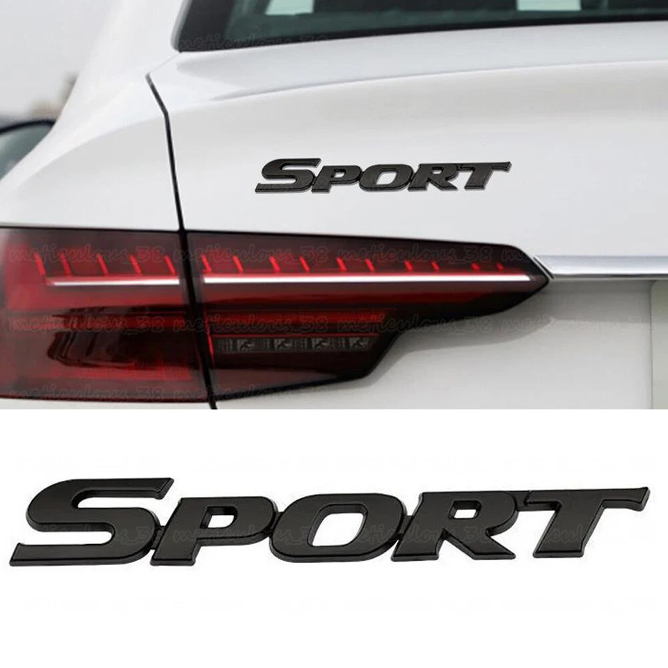 2 PIEZAS 3D Deportivo Metal Negro Coche Emblema Insignia Calcomanía Adhesiva Accesorios Universal Foto 4 de 4