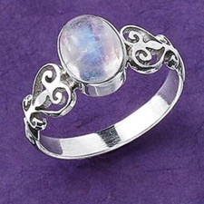 Beautiful Moonstone Gemstone 925 Sterling Silver Wedding Ring Gift For Her C-884
