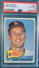 1965 Topps Baseball #342 Bob Rodgers PSA 6 Perfectly Centered 