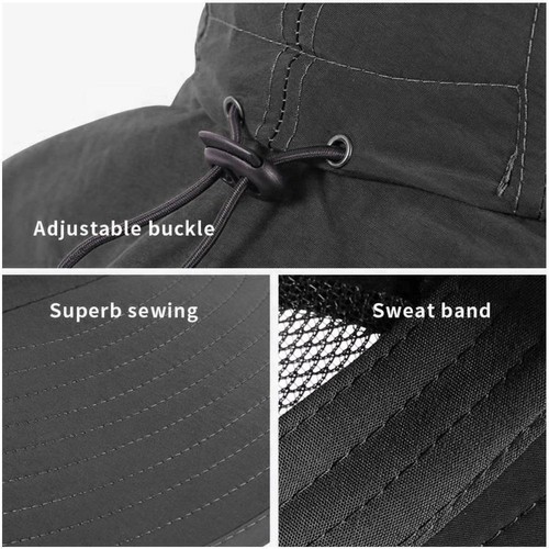 Wide Brim Sun Hat UV Protection Bucket Cap HikingFishing Safari X3E6 - Picture 7 of 15