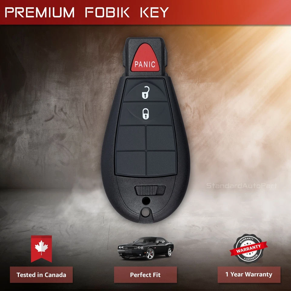 Premium Key Fob Dodge Jeep Chrysler 300 Caravan Ram 1500 Town & Country IYZ-C01C — 第 4/4 张图片