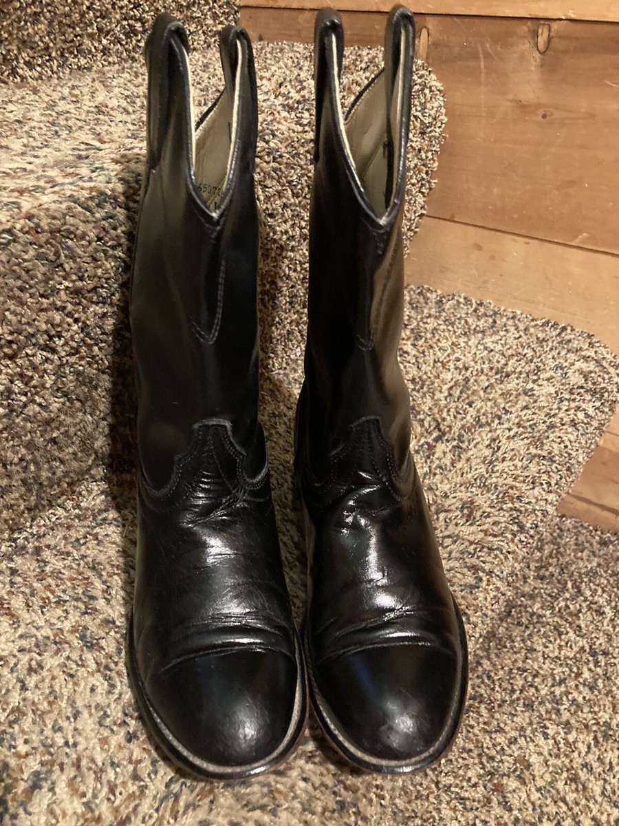 Laredo Black Leather Roper Cowboy Boots Womens Size 6.5 M  display picture 2
