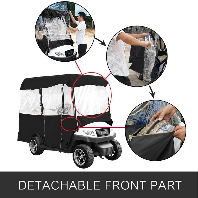 4 Passenger Golf Cart Cover Waterproof Driving Enclosure W/ Rollup