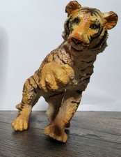 Vintage Safari Painted Bengal Tiger Big Cat Figure Rubber Collectible Toy Animal