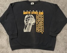Vintage 90s Detroit Martin Luther King Crusaders Football Crewneck Size 3XL