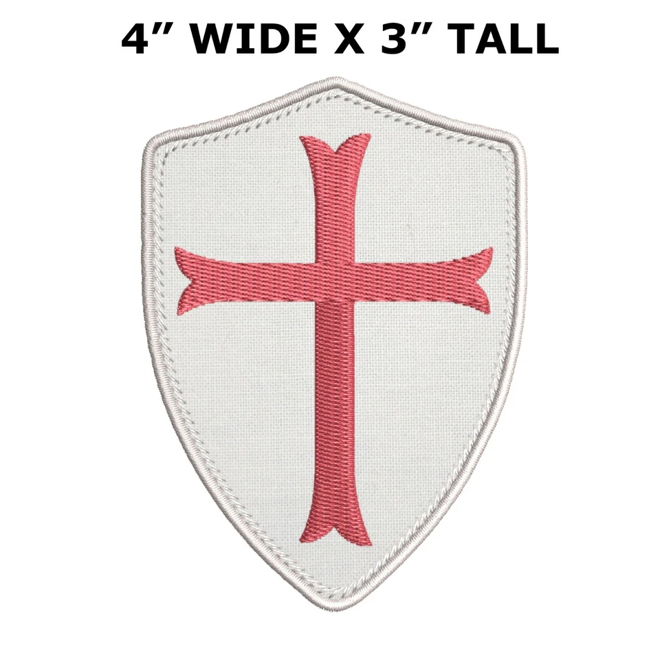 KNIGHTS TEMPLAR ARMOR SHIELD hook PATCH embroidered CRUSADES RELIGIOUS MILITARY - Image 2 of 4