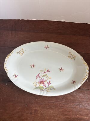 Hibiscus By Wintering-Bavaria Is 13.5  Oval Serving Platter Germany