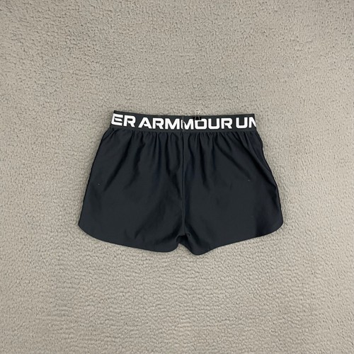 Under Armour Shorts Girls Large Loose Fit Black Drawstring Running Activewear - Picture 8 of 8