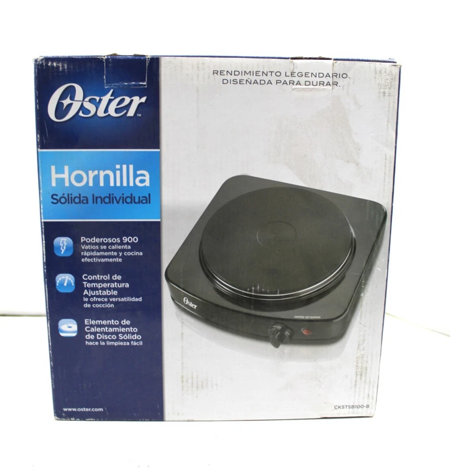 Oster Single Black Burner Hot Plate Adj. Temperature 900 Watts CKSTSB100 Pair - Image 3 of 4