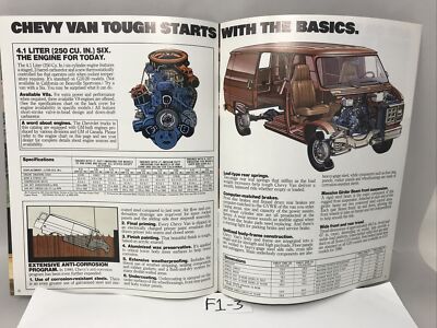 VAN カタログ 1980 Chevrolet VANS Dealership Sales Brochure (f1-3) New Condition