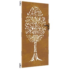 Garden Gate Driveway Gate Fence Gate Fence Corten Steel Tree Design vidaXL