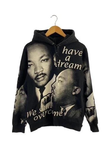 Sweat à capuche Supreme Hoodie 18ss MLK S coton noir avec taches autour