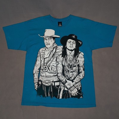 Rare John Wayne With Lil  Wayne Turquoise T-shirt  Large Upper Playground