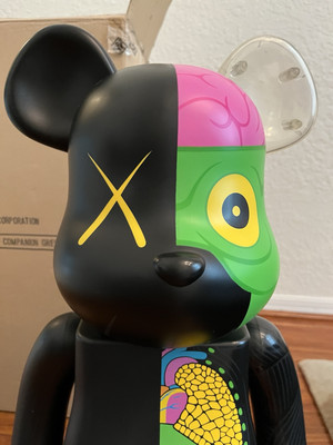 Bearbrick KAWS 1000% Dissected Black Be@rbrick $Medicom Toy