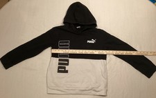 PUMA Youth Medium 10-12 Pullover Hoodie White and Black
