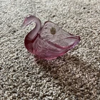 Vintage Fenton Small Dusty Rose Pink Glass Swan Trinket Dish