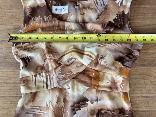 Vintage Hawaii Nei Dress Womens M/L Maxi Rainbow Island Sun Palm Tree 70s Hippie - Picture 12 of 14