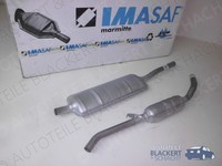 Imasaf Auspuffset Mitteltopf+Endtopf für Fiat 128 Berlina+Familiare 1969-1985
