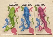 New Lizard Stretchy Creatures Creeping Crawling Fun 3 Packs Pink Green Blue